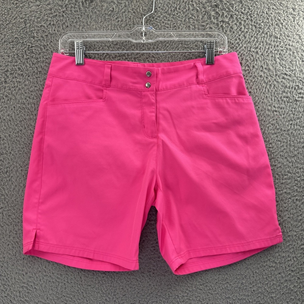 Adidas Golf Mid Rise 7" Shorts Pink Performance Outdoor Athletic Women's 8